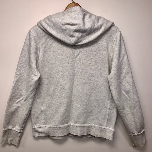 AEO Heather Gray Hoodie With Raw Edge Seems - Picture 3 of 9